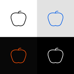 apple newton outline education icon, vector illustrator