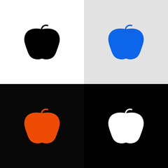 apple glyph education icon, vector illustrator