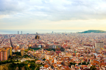 Obraz premium panorama of Barcelona at sunset