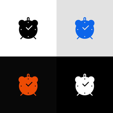 clock glyph education icon, vector illustrator