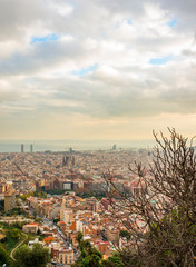 panorama of Barcelona at sunset
