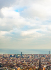 panorama of Barcelona at sunset