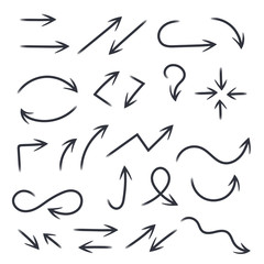 Hand drawn black arrows
