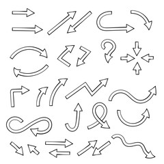 Outline arrows. Set of icons