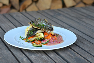 Trout fillet with lime sauce