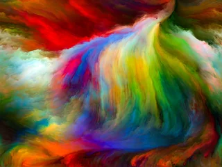 Foto auf Acrylglas Gemixte farben Coole Farbbewegung