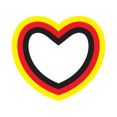 Heart with contours of German flag's colors