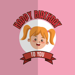 child with happy birthday related icons image 