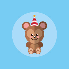cute festive animal with party hat image