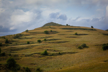 landscape with mountains and clouds
