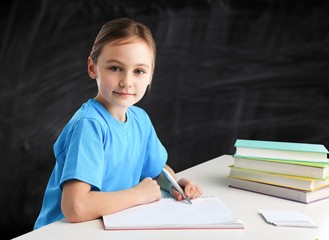 Child with book.