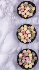 Freshly made Italian gnocchi with copy space