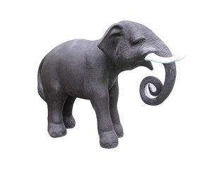 elephant statue isolated on white background ,with clipping path