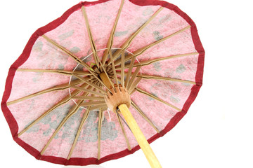 Umbrella handmade on white background with clipping part