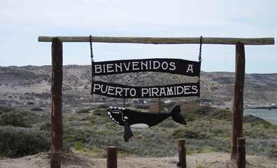 The bay of Puerto Pyramides, in the natural reserve Peninsula Valdes