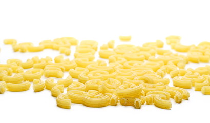 Macaroni pasta isolated on white background