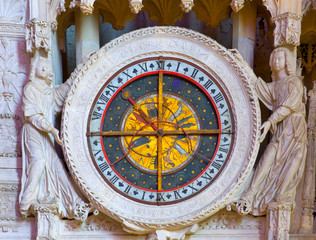 france, beauce,chartres,cathedral inside : sundial