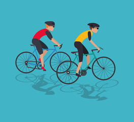 bike and cyclist icons image 