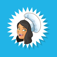 emblem happy chef or cook icon image 