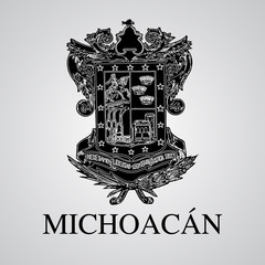 Silhouette of Michoacan Coat of Arms. Mexican State. Vector illustration