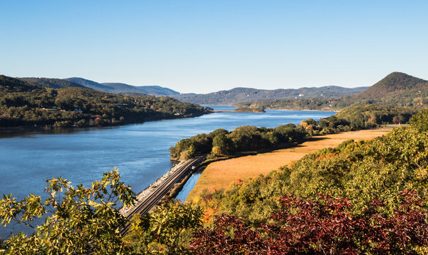 Scenic shot of Hudson River and Valley in Autumn
