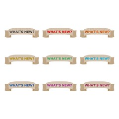 Whats New icon or logo, What's new? color set