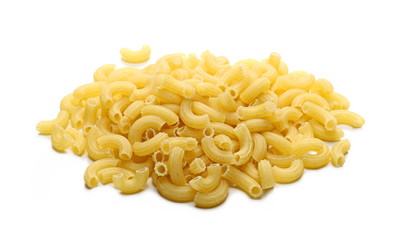 Macaroni pasta isolated on white background