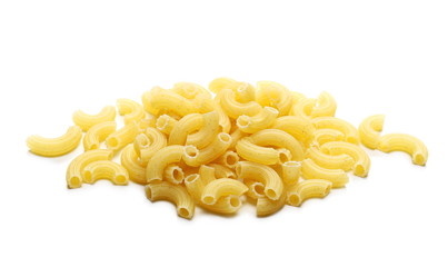 Macaroni pasta isolated on white background