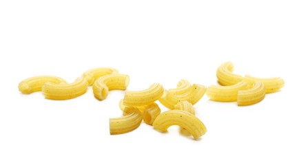 Macaroni pasta isolated on white background