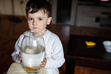 boy with fish