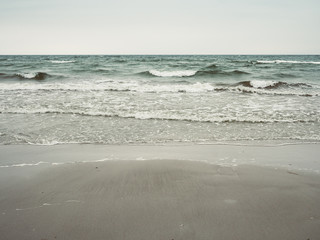 Front view of the sea waves