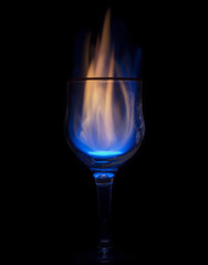 fire in wine glass
