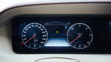 The luxury car dashboard. The Modern technology