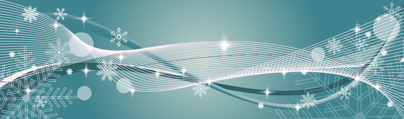 Dark blue vector background of lines and snowflakes. A cap for the site with a place for text. ESP10.