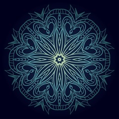 Ethnic ornamental mandala. Decorative design element. Vector illustration.