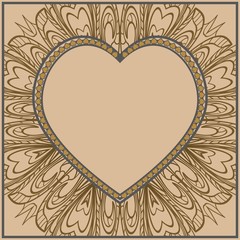 Creative Valentines Day Background With Heart. Romantic Pattern. Vector illustration. For template, love card, banner