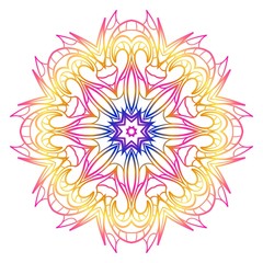 Vector round abstract Mandala style decorative element. Hand-Drawn Vector illustration. Can be used for textile, greeting card, coloring book, phone case print.