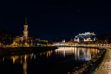 Fototapeta na wymiar Salzburg at night