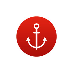 anchor icon. vector in the red circle