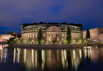 Fototapeta na wymiar Parliament house in Stockholm Sweden