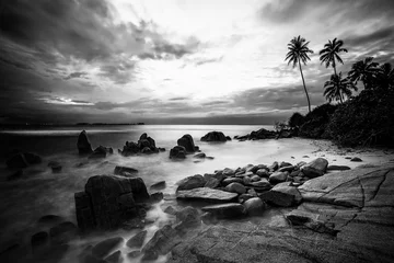 Crédence de cuisine en verre imprimé Gris Photos en noir et blanc aux îles Batam Bintan