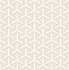 Seamless japanese pattern shoji kumiko in golden.
