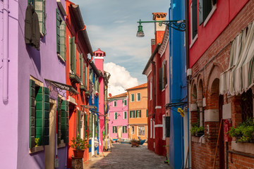 Fototapeta na wymiar Colourful houses on the island of Burano