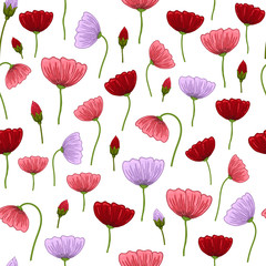 Obraz premium Seamless pattern with romantic flowers elements