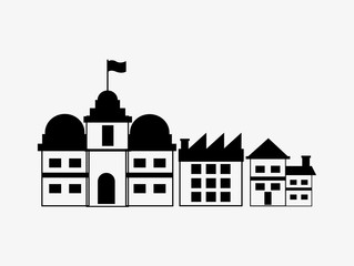 Fototapeta premium assorted building type icons image
