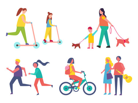 Run Hobby of People Icons Vector Illustration