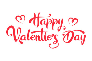 Naklejka na ściany i meble Happy Valentine's Day Lettering Text. isolated on white background