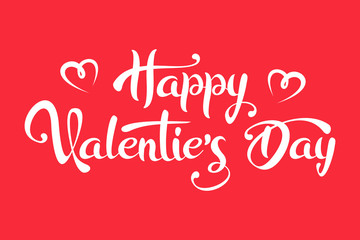 Naklejka premium Happy Valentine's Day Lettering Text. isolated on red background