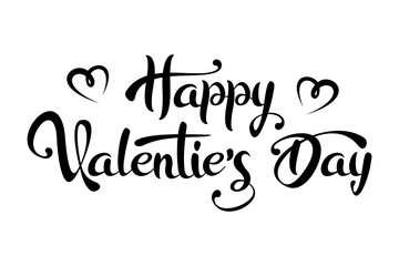 Happy Valentine's Day Lettering Text. isolated on white background