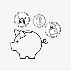 economy related icons line design image